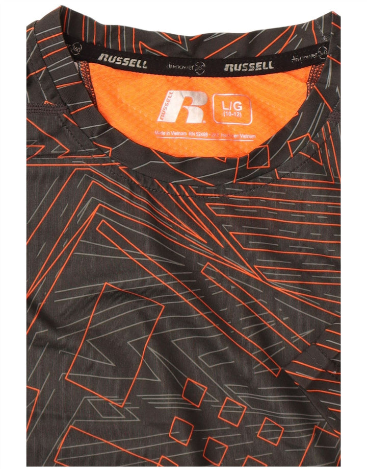 Tricou Russell Athletic pentru băieți Top 10-11 ani mare negru geometric