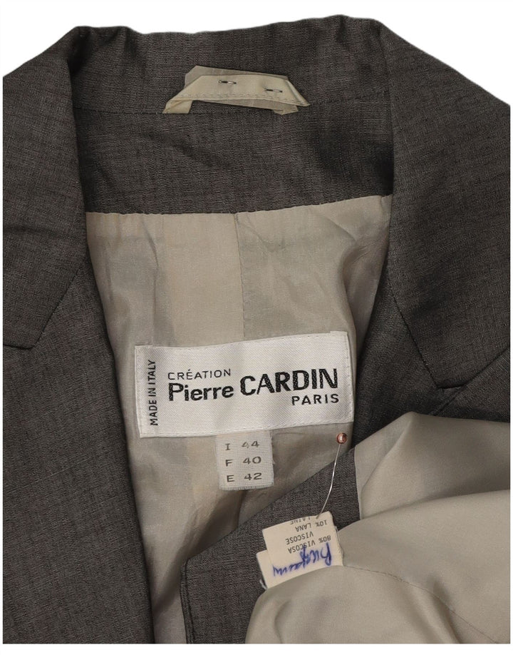 PIERRE CARDIN Jachetă Blazer Femei 1 Buton IT 44 Viscoză Gri Mediu