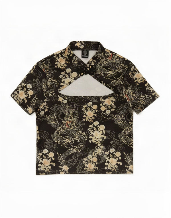 Crop Top pentru femei Urban Outfitters UK 8 Small Black Animal Print Poliester