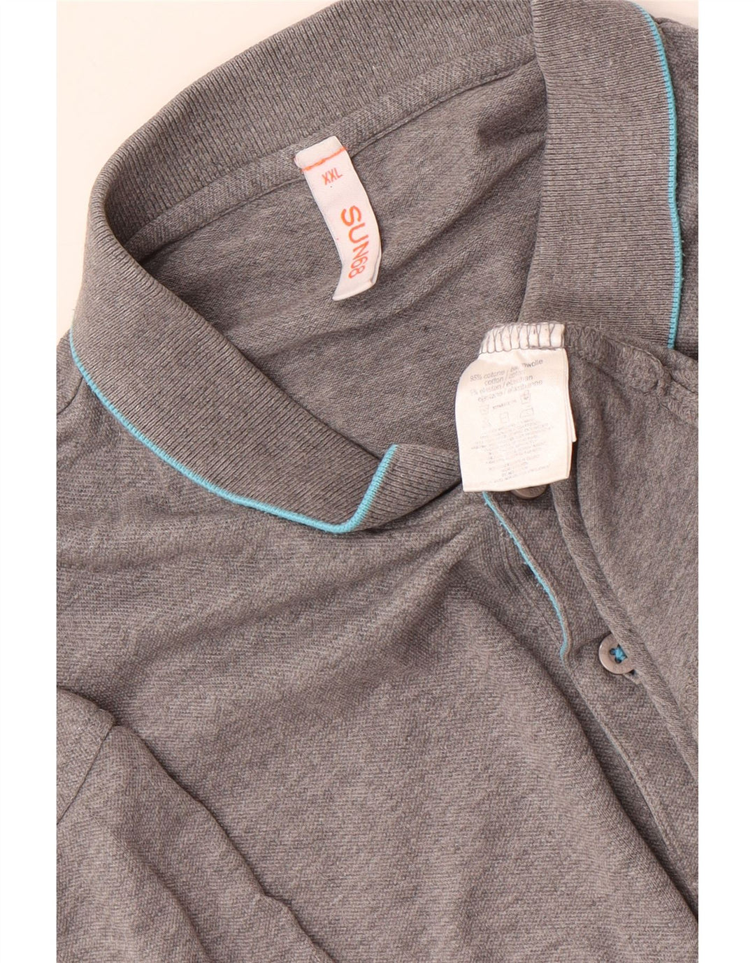 SUN68 Tricou polo pentru bărbați 2XL bumbac cu dungi gri