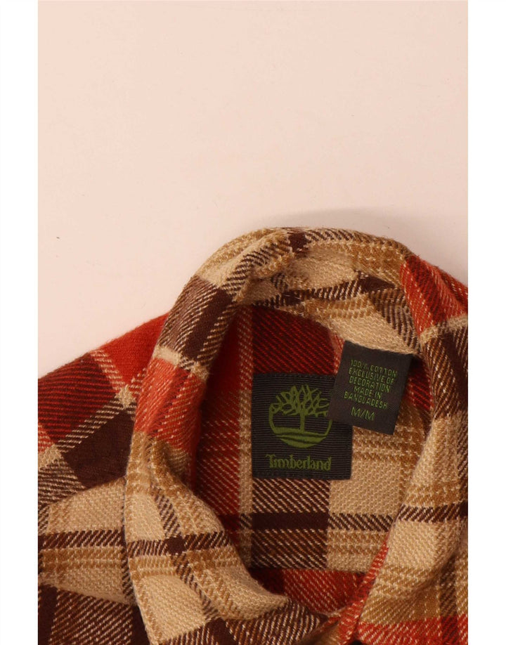 Cămașă de flanel pentru bărbați Timberland, bumbac cu carouri, bej mediu