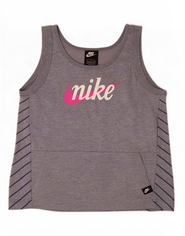 Vesta grafică pentru fete Nike 13-14 ani XL Bumbac cu pete albastre