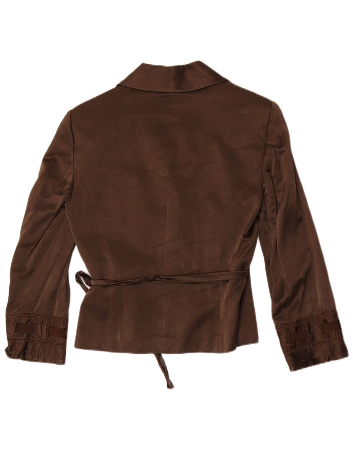 Max & Co. Jachetă pentru femei Wrap Blazer UK 14 mare, maro, bumbac