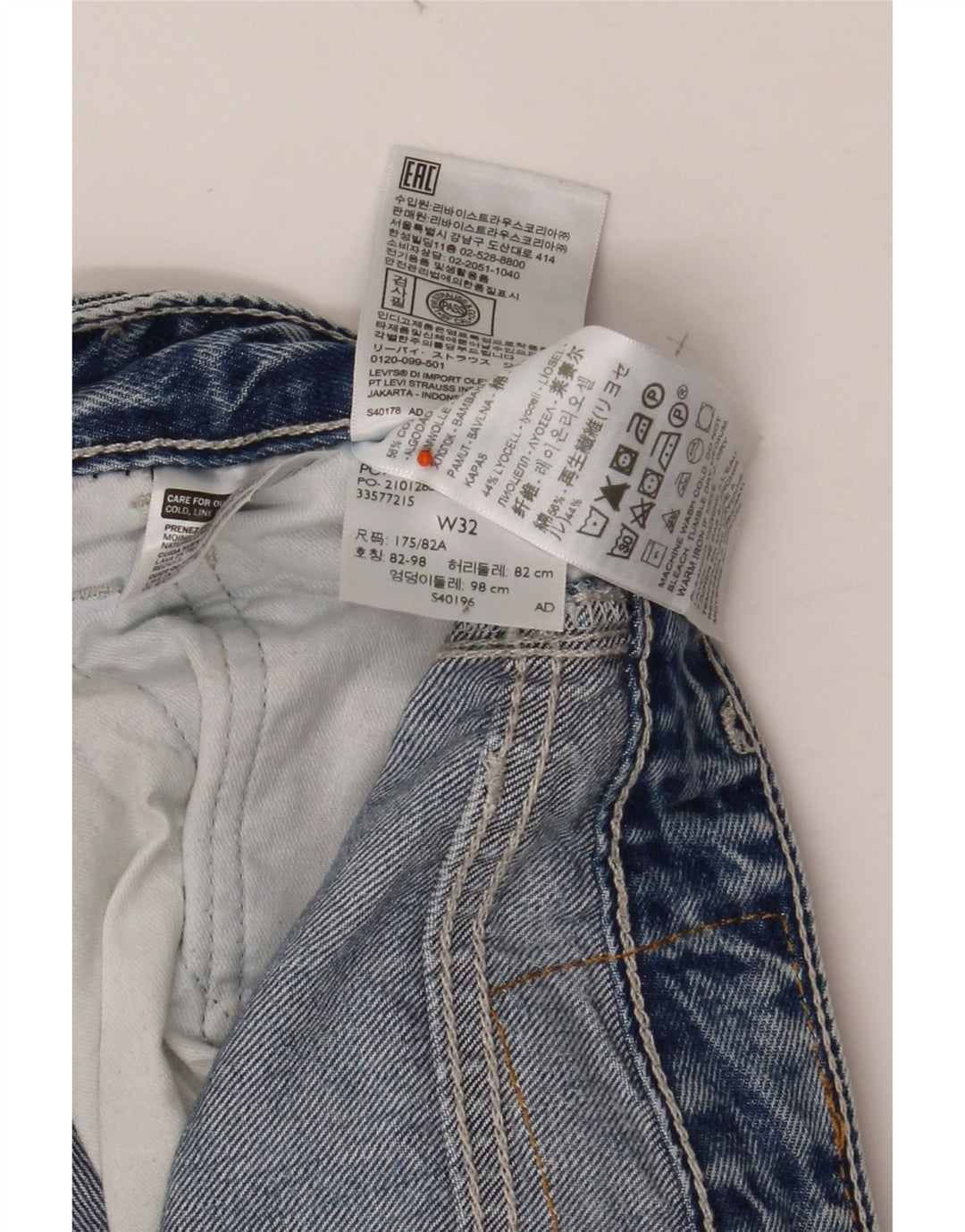 Blugi tăiați cu talie înaltă LEVI'S Carpenter pentru bărbați L32 L24 Albastru