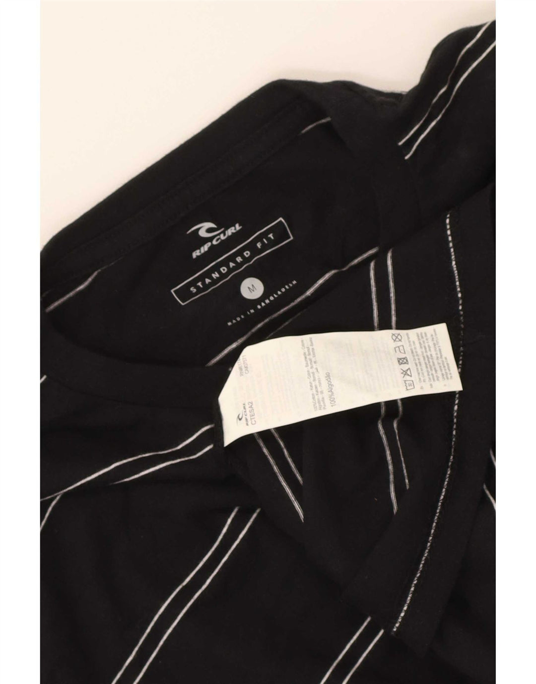 Tricou Rip Curl pentru bărbați, cu ajustare standard, top, mediu, negru, bumbac cu dungi