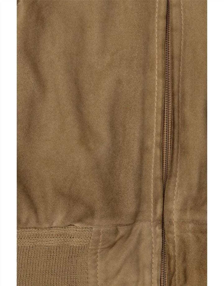 Bomber vintage pentru bărbați din piele intoarsa UK 38 Bej mediu
