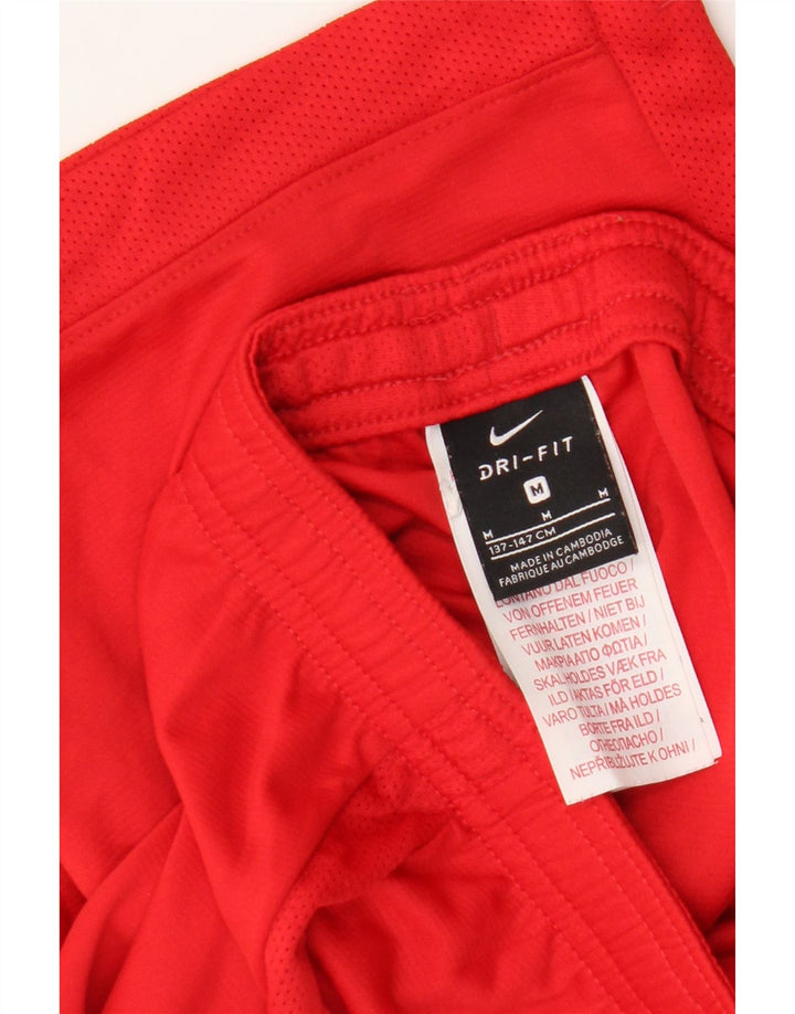 Pantaloni scurți sport Nike Dri Fit pentru băieți 10-11 ani Poliester roșu mediu