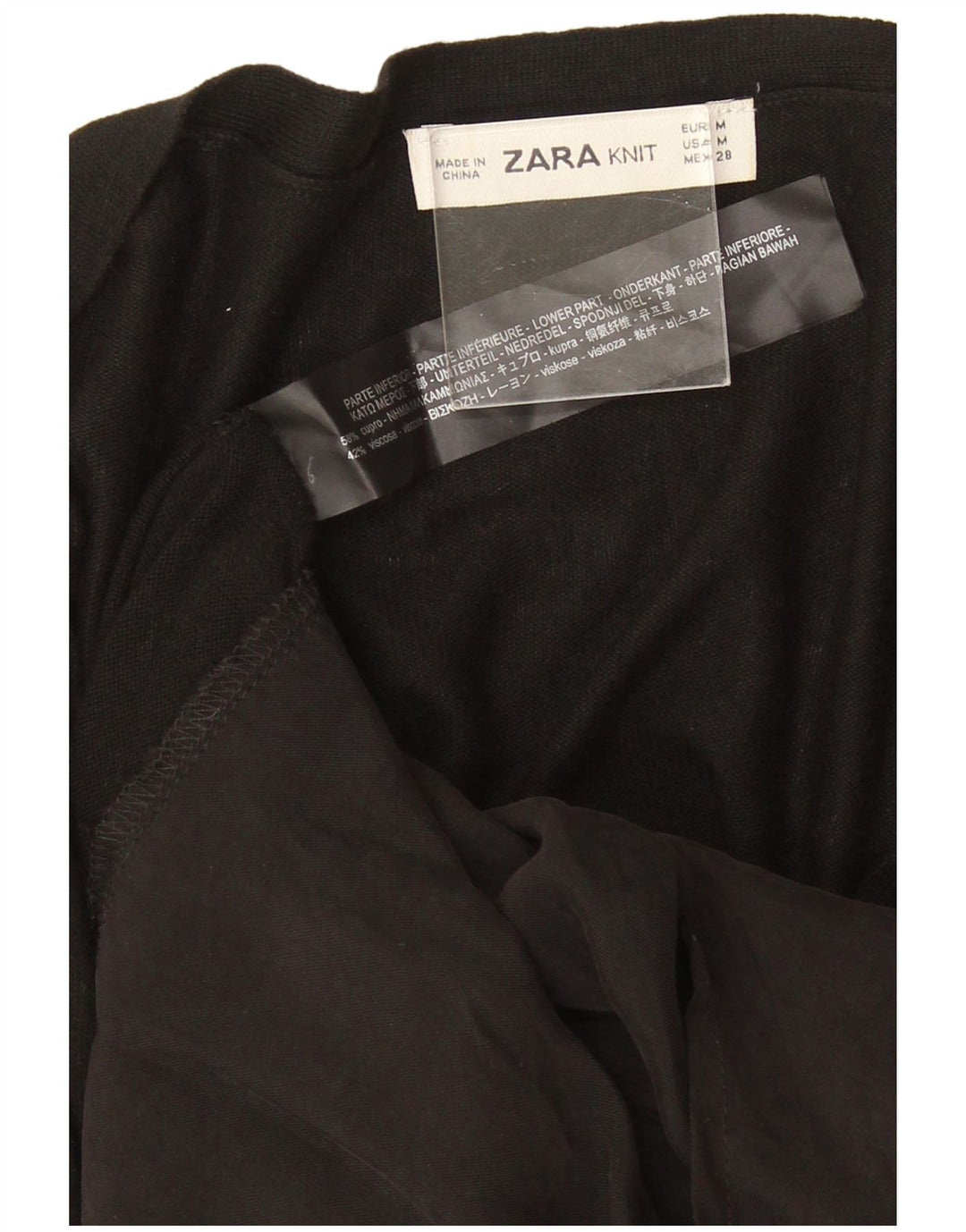 Pulover cardigan pentru femei Zara UK 14 Medium Black Cupro