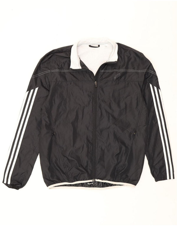 Jachetă de trening pentru bărbați Adidas, negru mediu, poliester bloc de culoare