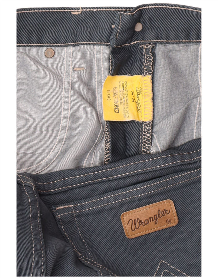 Blugi drepte pentru bărbați Wrangler Texas W34 L34 bumbac gri