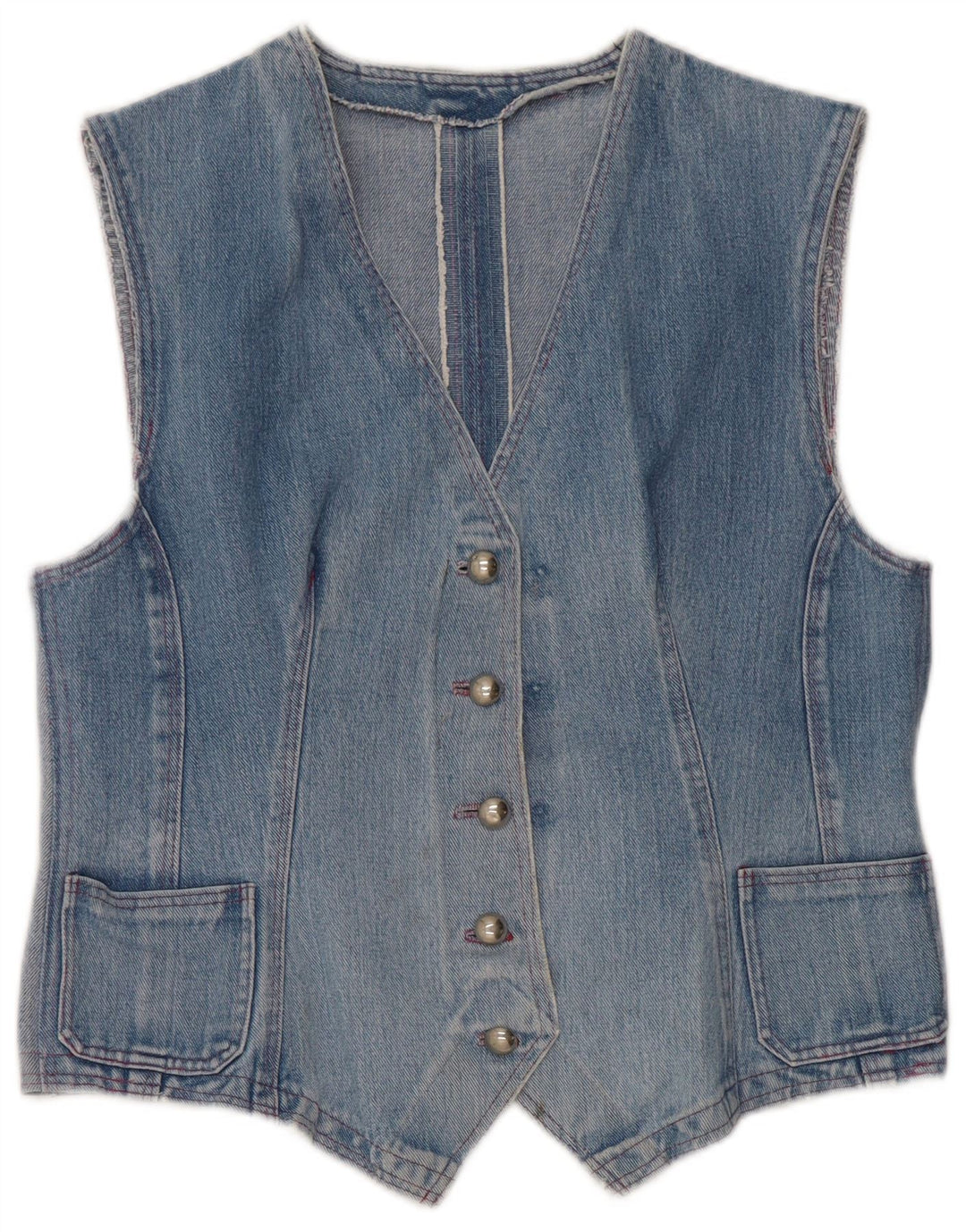 Vestă de blugi vintage pentru femei UK 14 Medium Blue