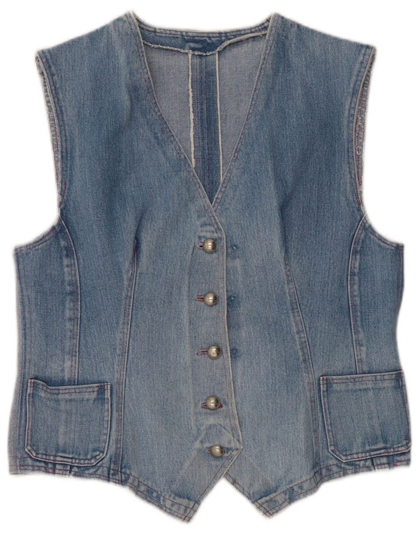 Vestă de blugi vintage pentru femei UK 14 Medium Blue