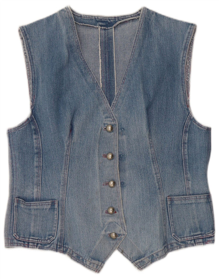 Vestă de blugi vintage pentru femei UK 14 Medium Blue