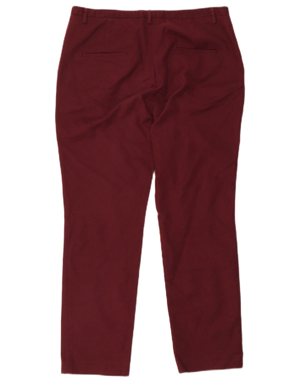 Pantaloni chino subțiri pentru femei cu talie înaltă Zara EU 44 XL W34 L28 Bordeaux
