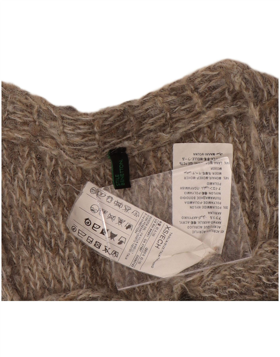 Pulover cardigan supradimensionat pentru femei BENETTON UK 6 XS gri acrilic