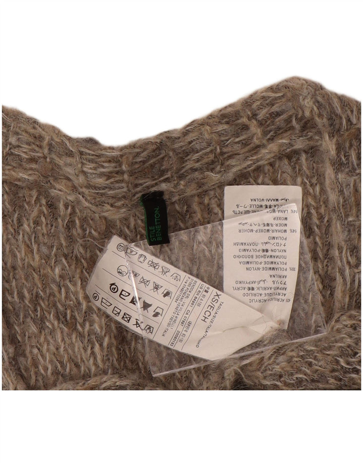 Pulover cardigan supradimensionat pentru femei BENETTON UK 6 XS gri acrilic