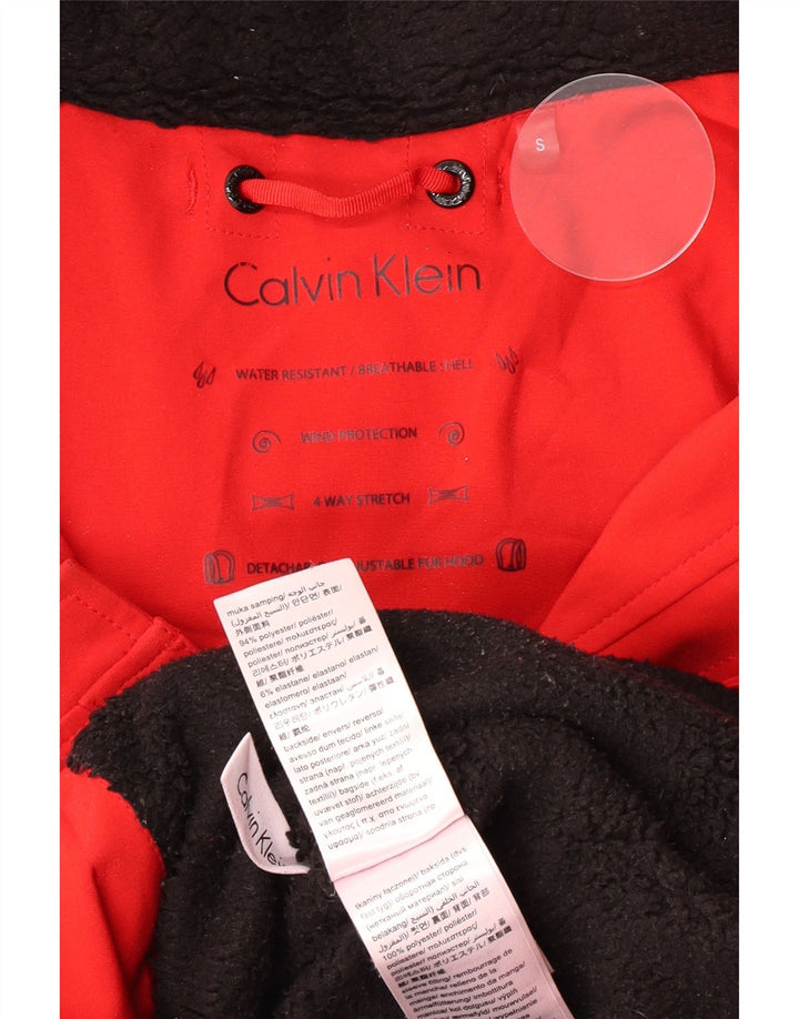 Jachetă parka cu glugă Calvin Klein pentru femei UK 10 Poliester roșu mic