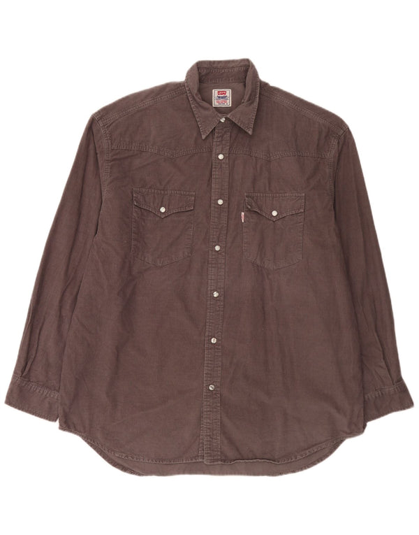 Levi's Mens Corduroy Shirt XL Brown Cotton