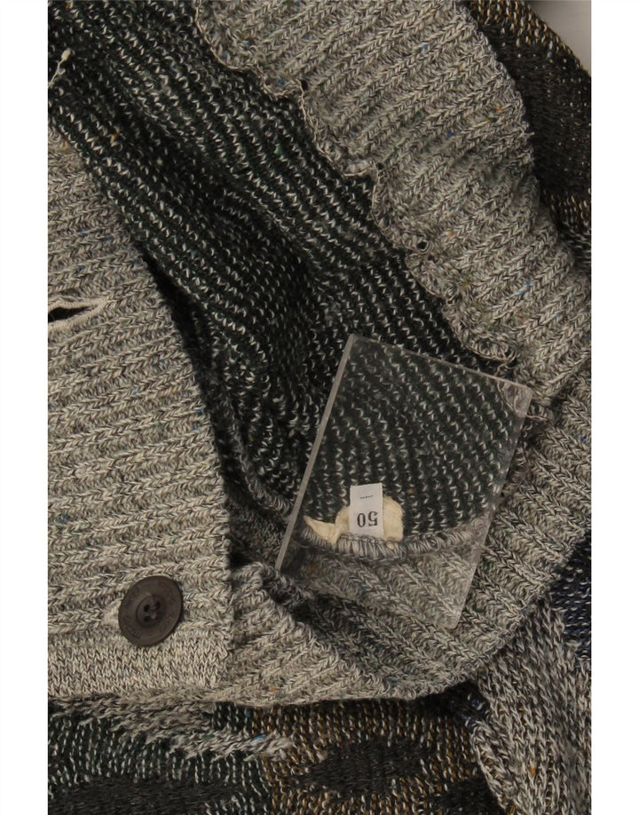 Pulover Cardigan Vintage pentru bărbați IT 50 Medium Gri Argyle/Diamond
