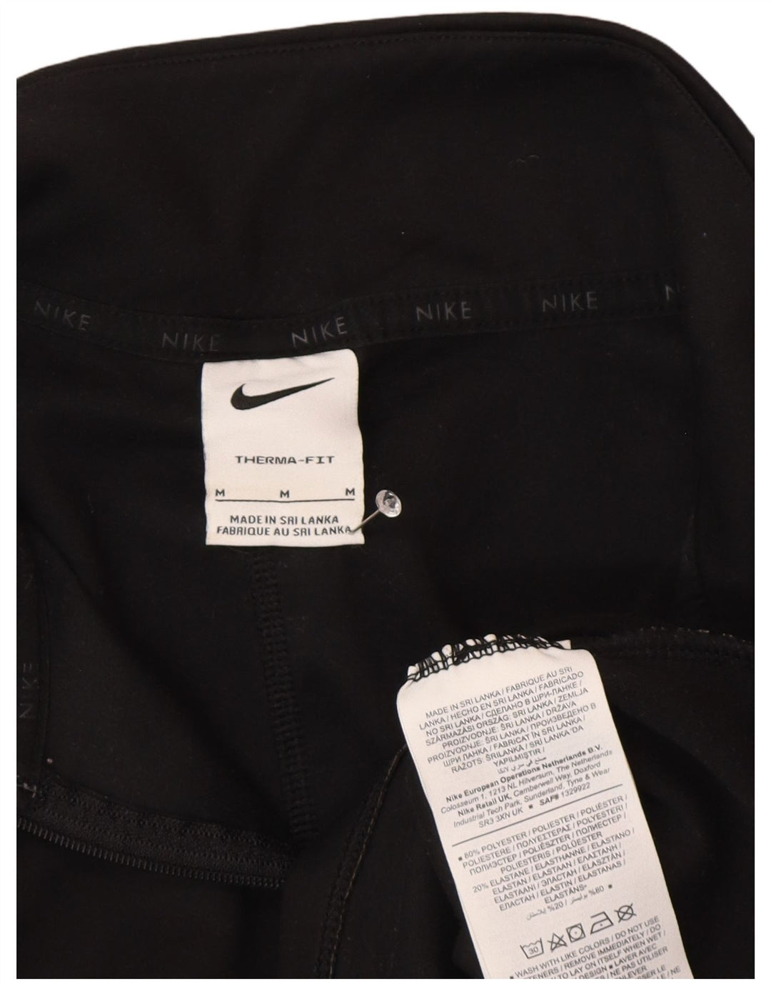 Top de trening Nike Therma-Fit, cu fermoar și gât, pentru femei UK 14 Medium Negru