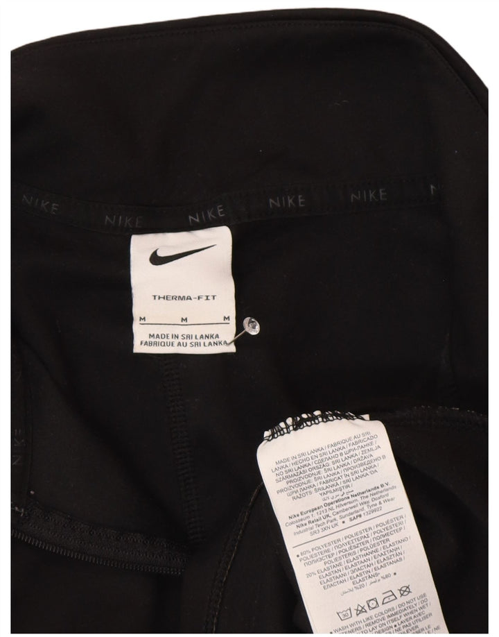 Top de trening Nike Therma-Fit, cu fermoar și gât, pentru femei UK 14 Medium Negru