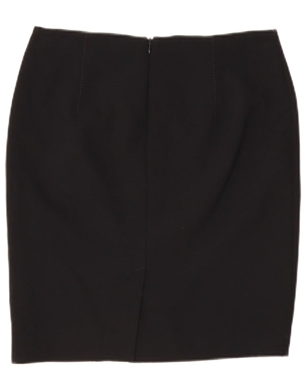 Fusta creion pentru femei VINTAGE UK 10 Small W29 Poliester negru