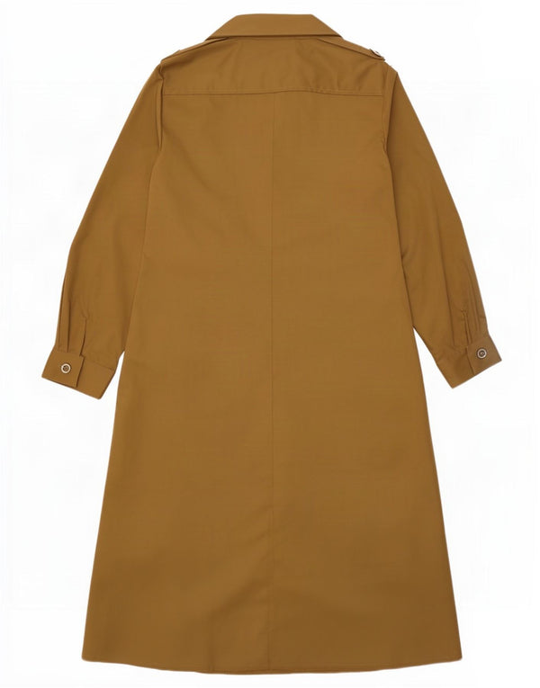 Rochie cămașă vintage pentru femei cu mânecă lungă UK 12 Bej mediu