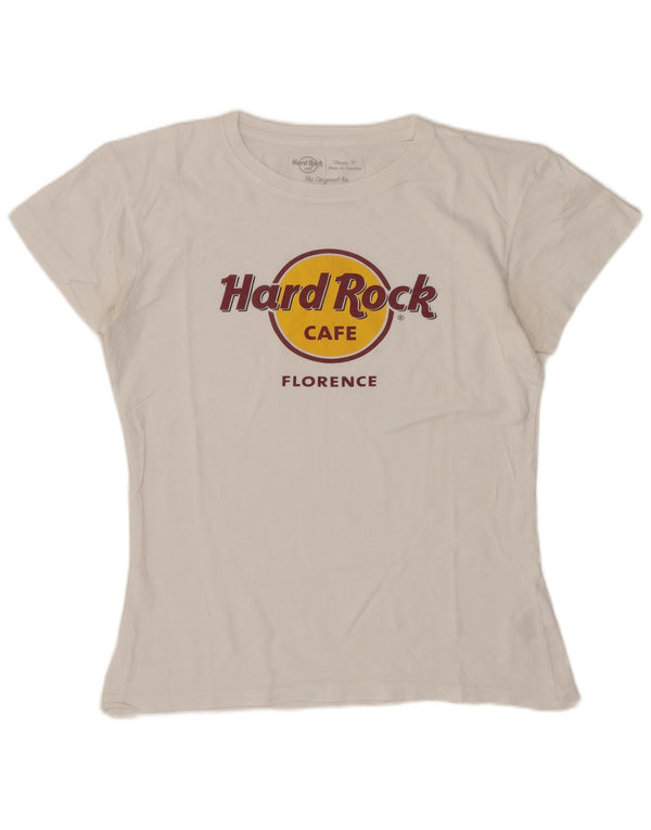 Hard Rock Cafe Florență Tricou grafic Top UK 12 Medium Alb
