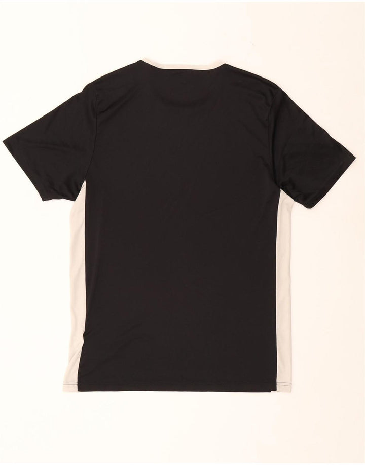 ADIDAS Mens Climalite T-Shirt Top Medium Black Colourblock Polyester