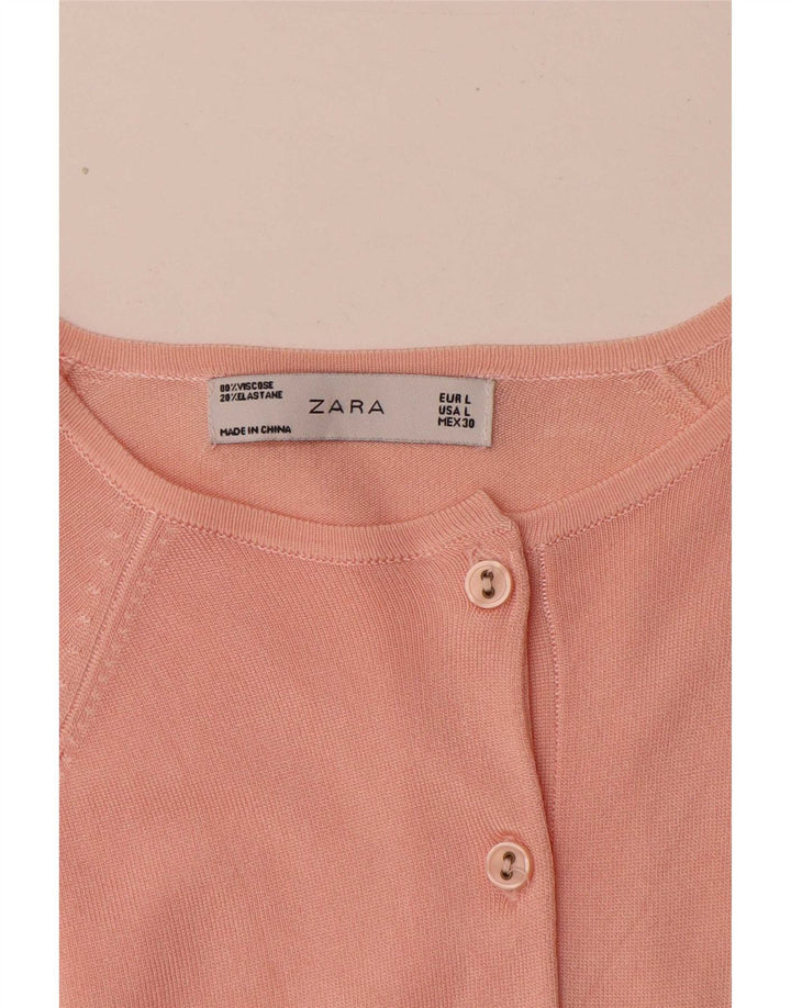 Pulover cardigan pentru femei Zara UK 16 mare roz