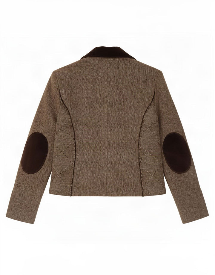 Jachetă Blazer deschisă pentru femei Marella UK 14 mare, gri, lână color bloc