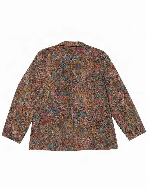 Jachetă Blazer Vintage pentru femei cu model abstract, UK 14, mare, multicoloră