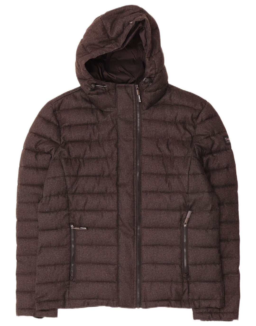 Jachetă căptușită cu glugă Superdry pentru bărbați UK 46 3XL poliester gri