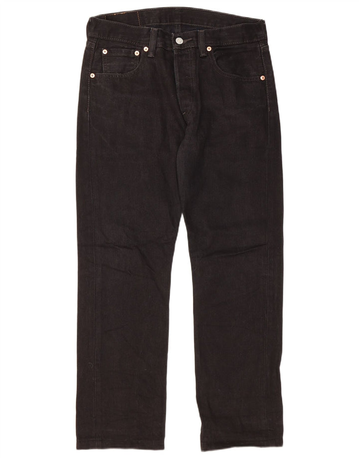 Blugi drepti pentru bărbați LEVI'S 501 W30 L26 bumbac negru