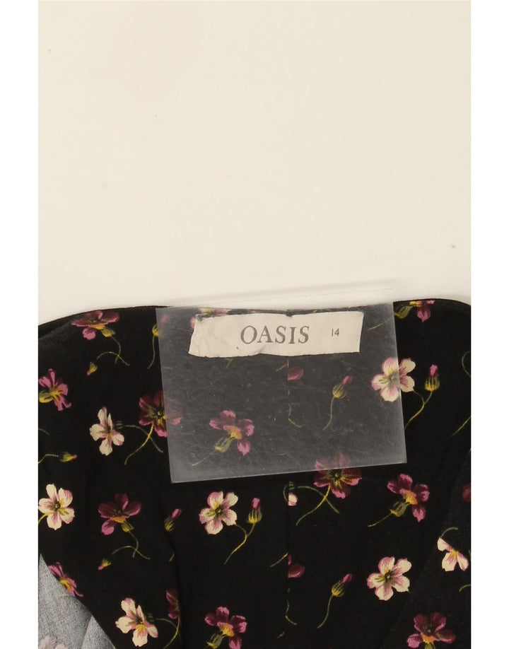 Salopetă Oasis pentru femei cu mânecă scurtă UK 14 Medium Black Floral
