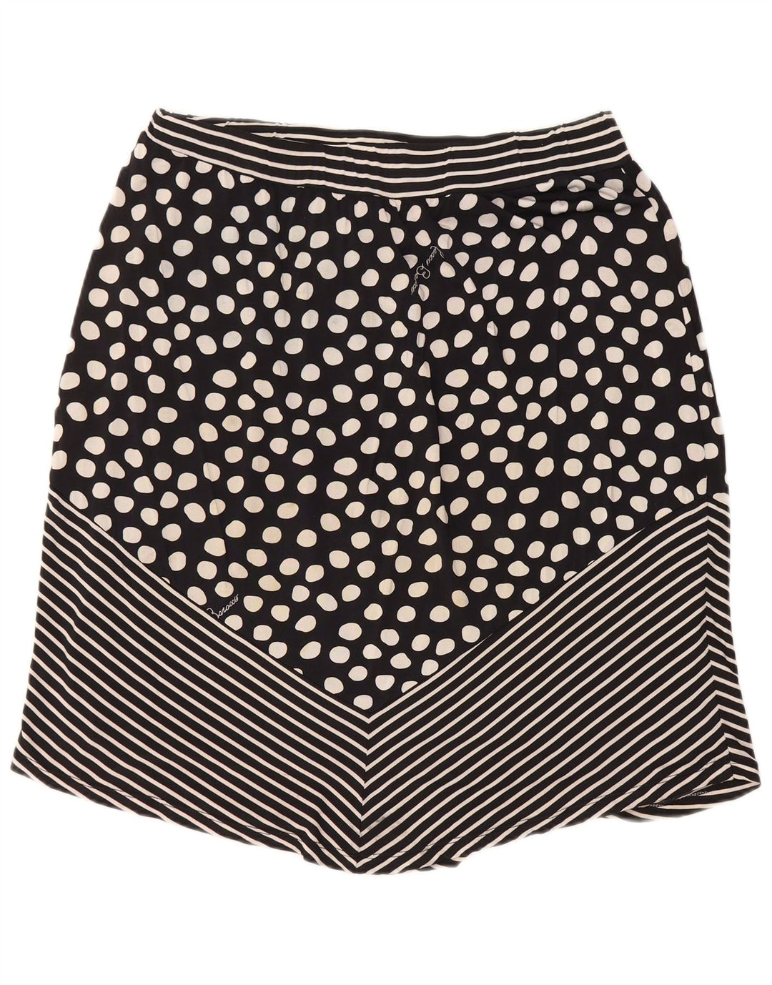 ROCCOBAROCCO Fusta midi pentru femei UK 16 Large Black Spotted Viscose