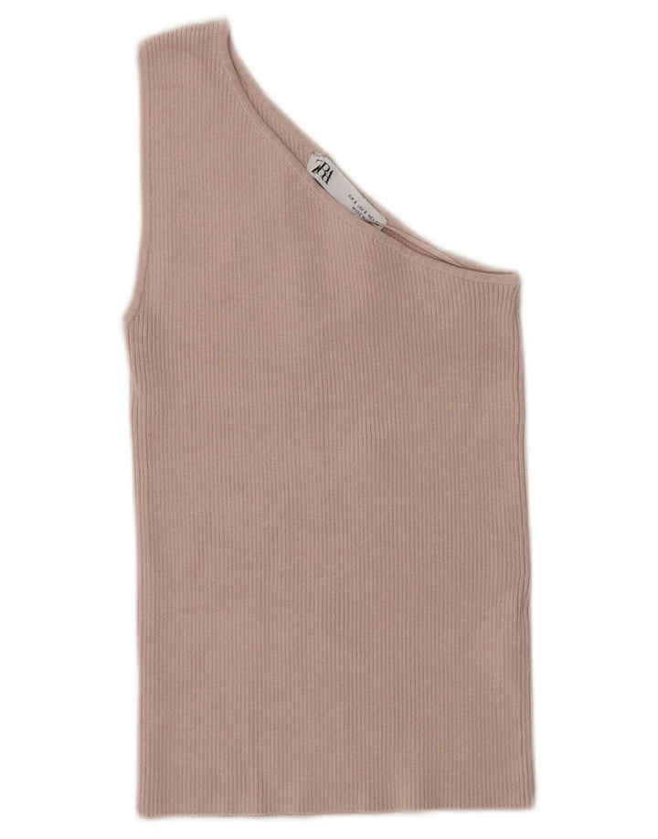 Top pentru femeie Zara Crop One Shore UK 8 Small Pink Viscose