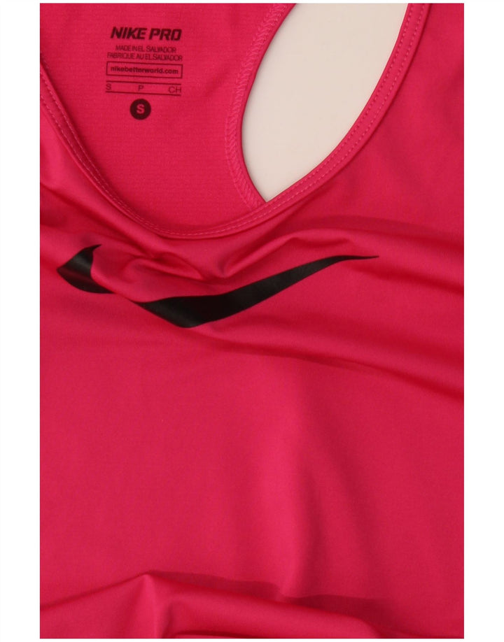 Top cu vestă grafică Nike Dri Fit pentru femei UK 8 Small Pink