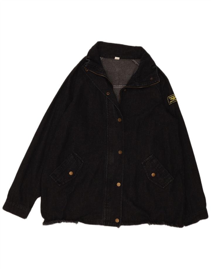 Jachetă de blugi vintage pentru femei UK 20 2XL bleumarin