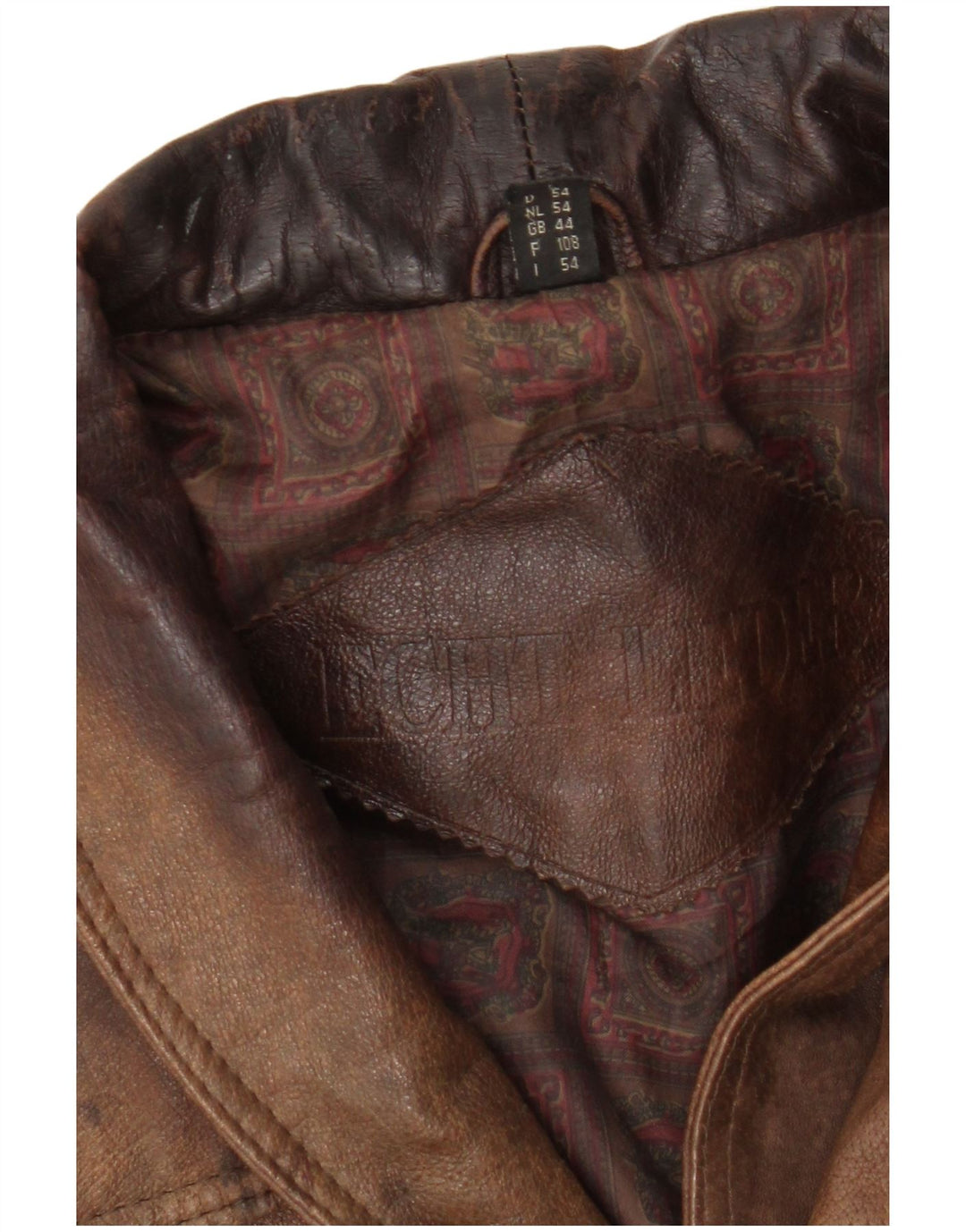 Jachetă de piele vintage pentru bărbați UK 44 2XL piele maro