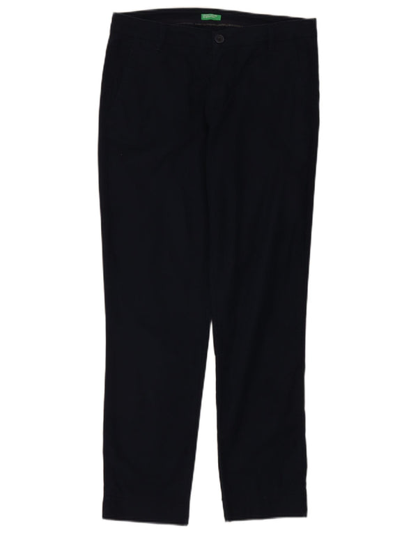 Pantaloni chino subțiri pentru femei Benetton UK 10 Small W30 L27 Bumbac bleumarin