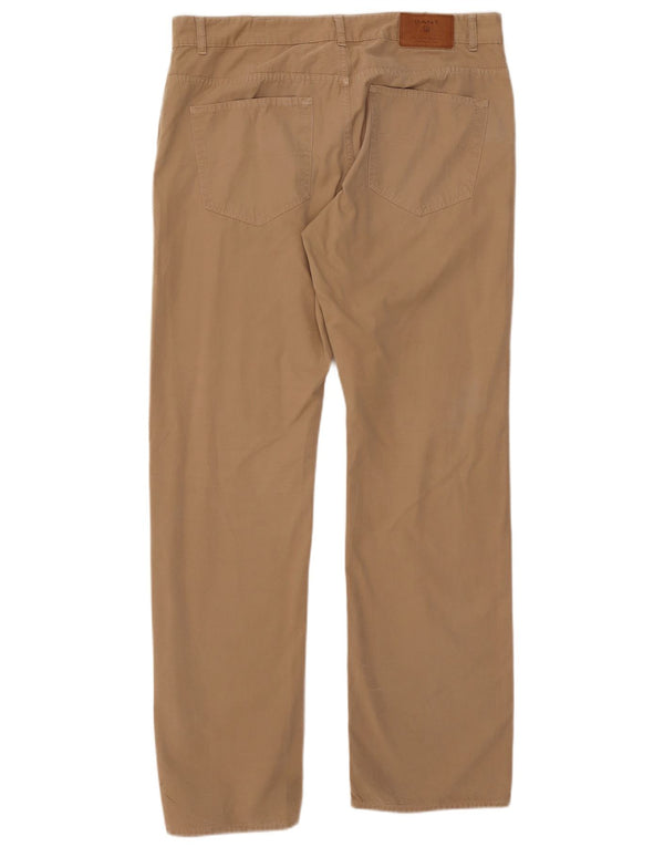 Pantaloni casual drepti pentru femei GANT L36 L34 bumbac bej