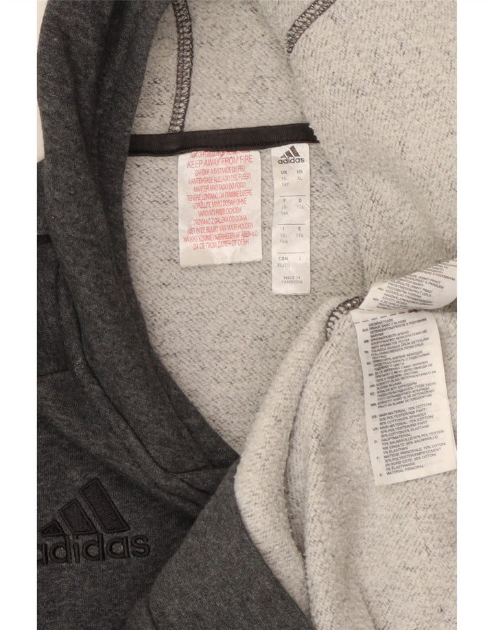 Pulover Adidas pentru băieți 15-16 ani, bumbac gri