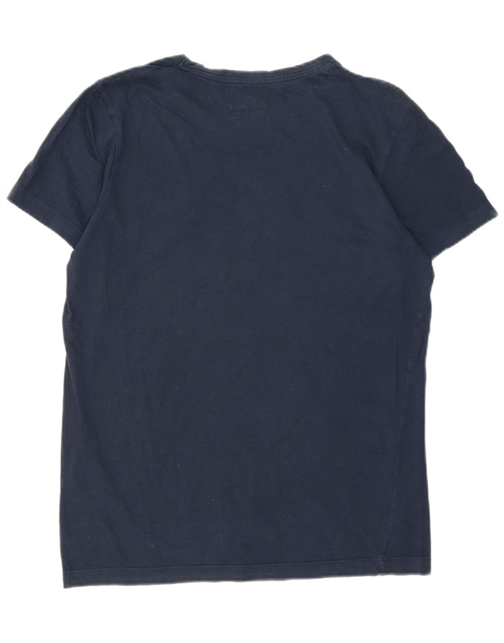 Tricou cu grafic Jack & Jones pentru bărbați Top mediu din bumbac bleumarin