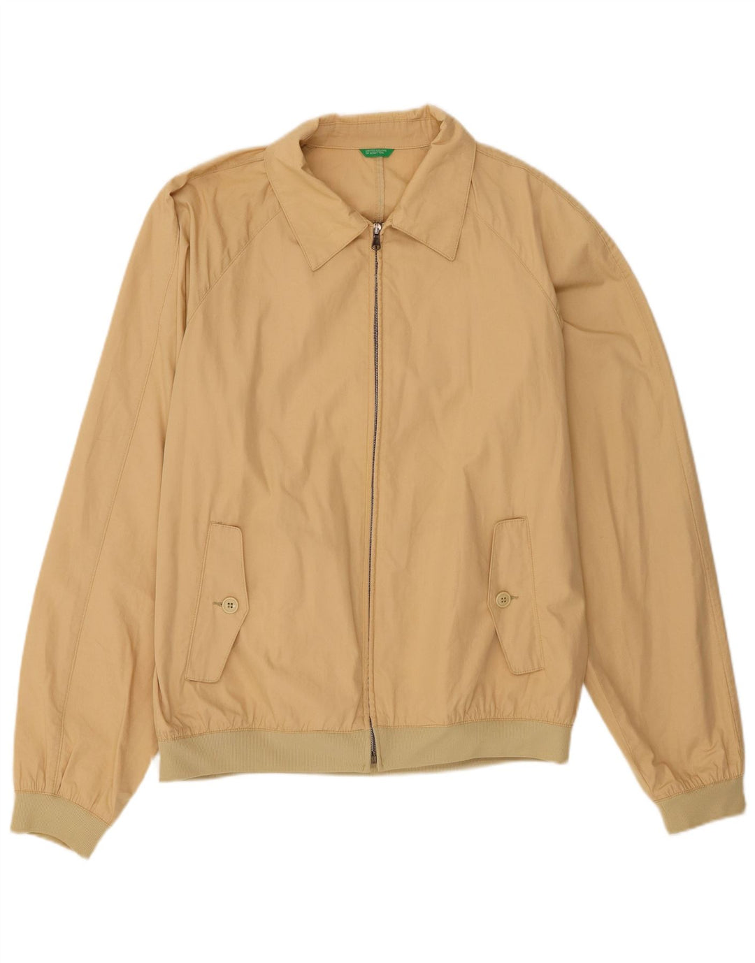 Benetton Bomber Jacket pentru bărbați UK 42 XL Bej Bumbac