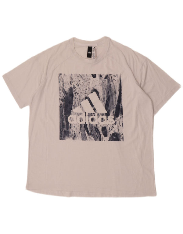 Tricou cu grafic supradimensionat pentru femei Adidas UK 20/22 XL Poliester alb