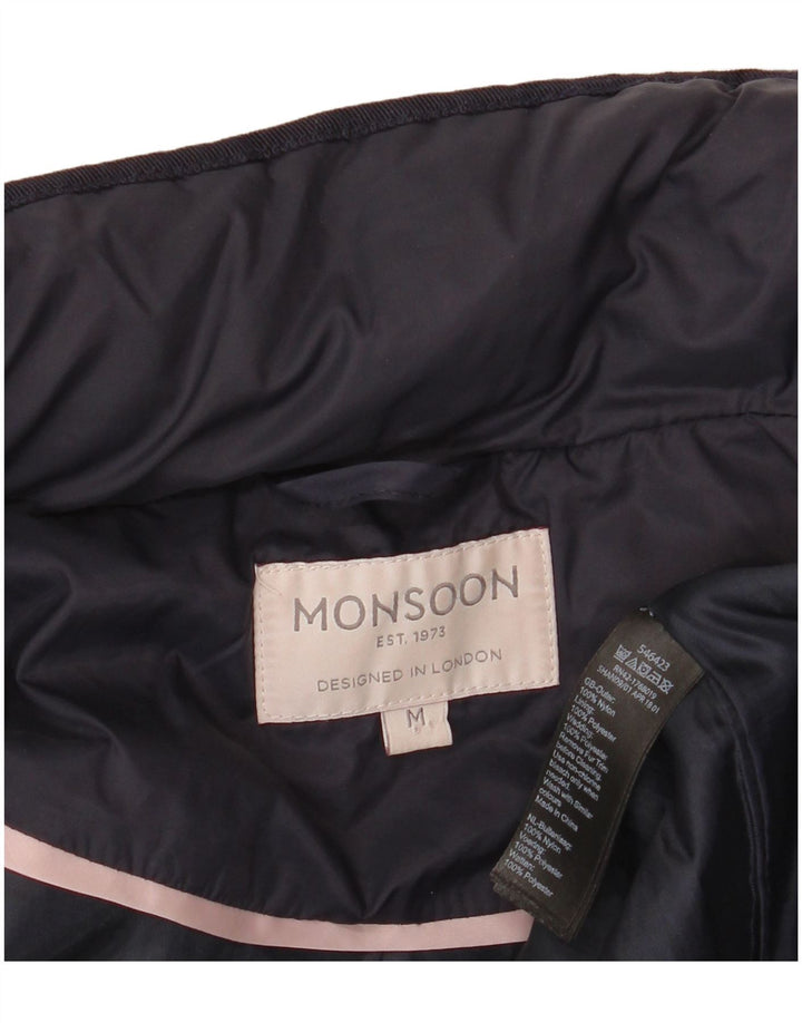 Palton căptușit pentru femei Monsoon UK 14 Nailon mediu bleumarin