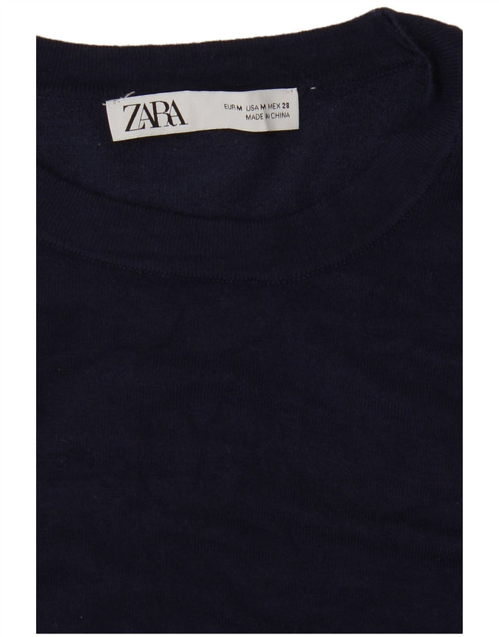 Pulover pentru femeie Zara cu gât de barcă UK 12 Medium Bleumarin