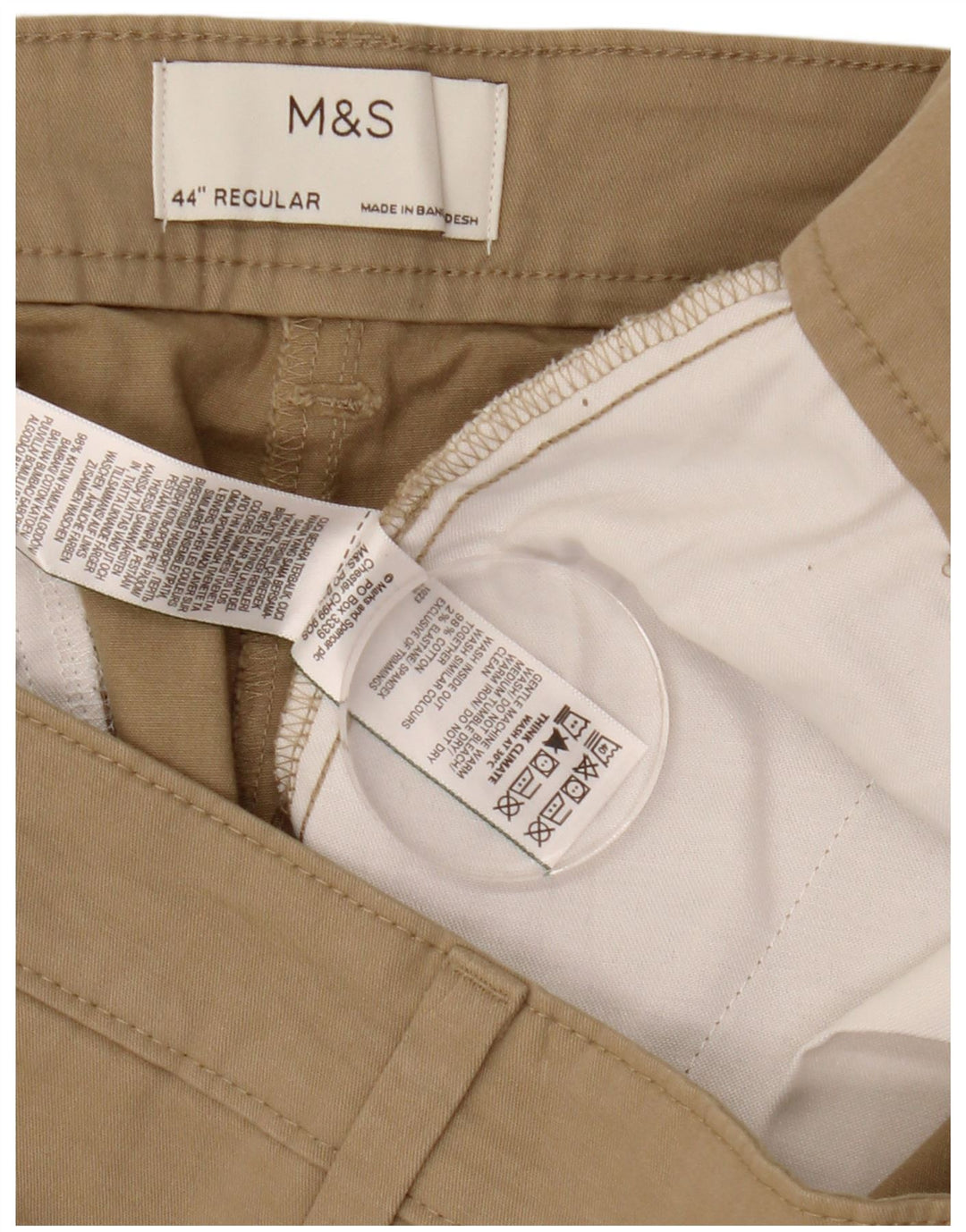 Pantaloni scurți chino pentru bărbați Marks & Spencer W44 2XL, bumbac bej
