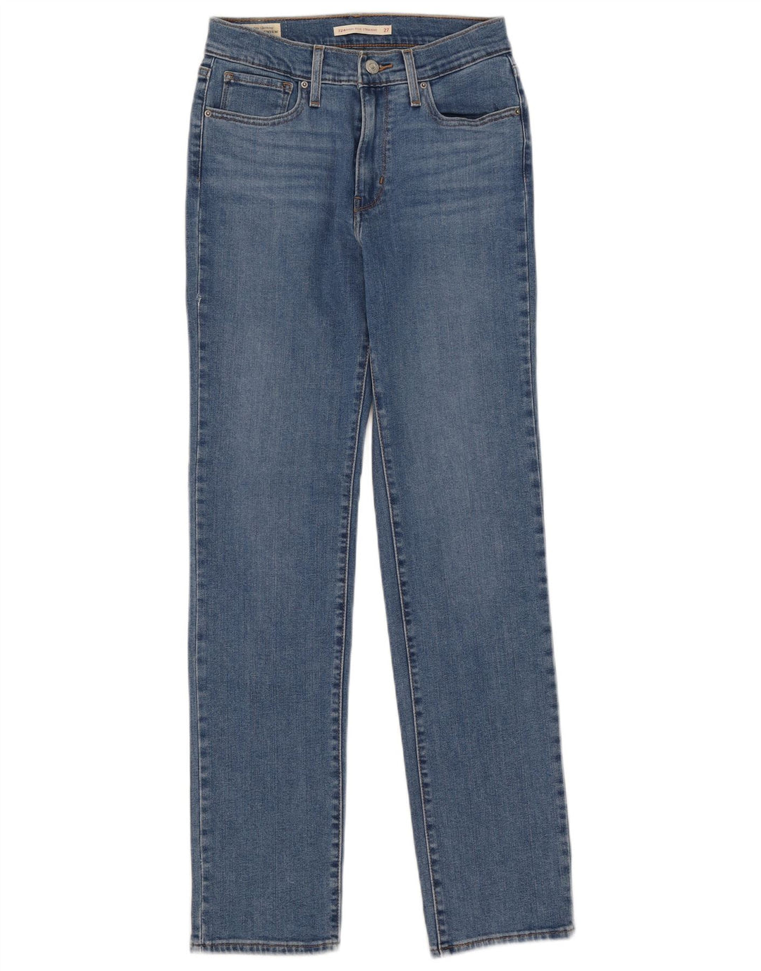 Blugi drepti cu talie mare Levi's 724 pentru femei W27 L30 albastru
